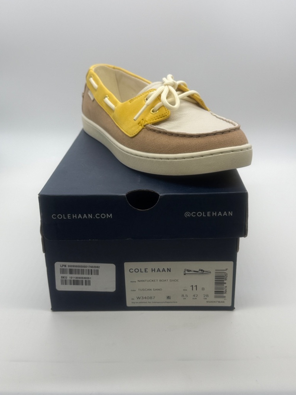 Cole Haan Tuscan Sand and Yellow Women's Nantucket Boat Shoe